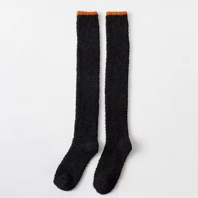 Cozy Coral Fleece Thigh-High Socks