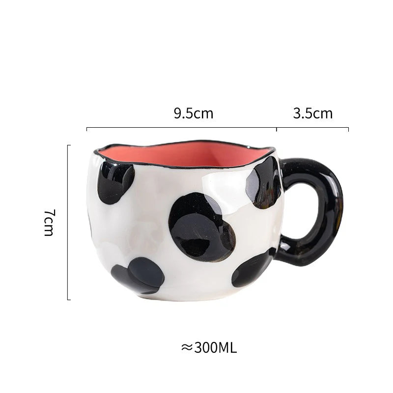 Cute Heart & Flower Ceramic Mug