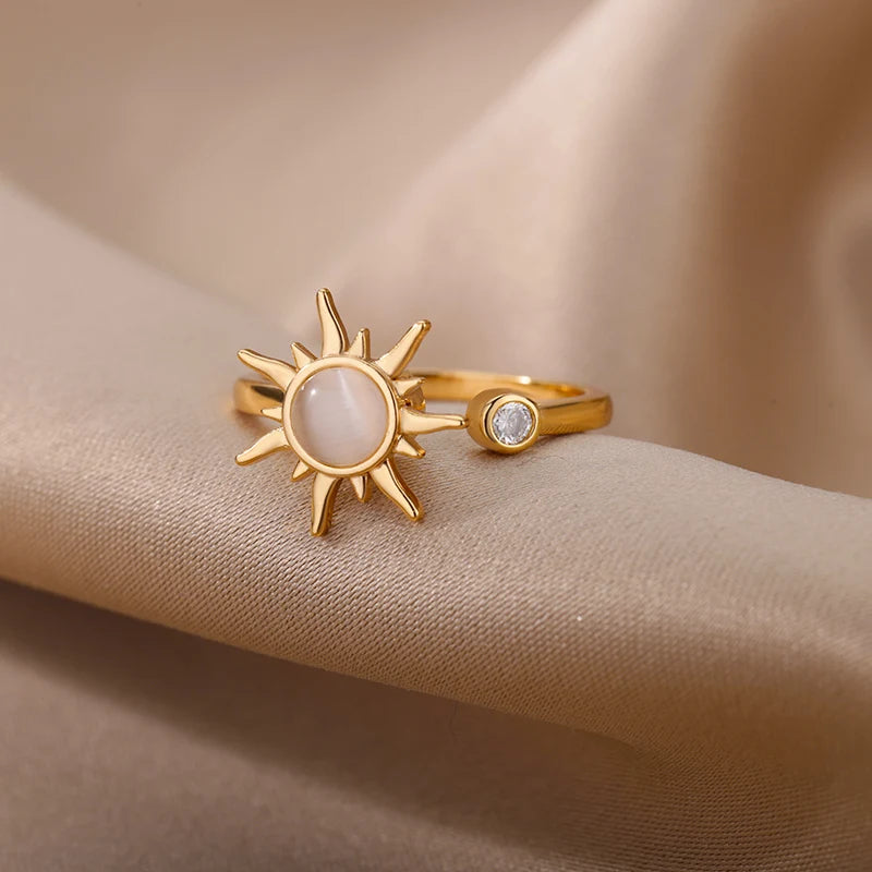 Radiant Sun Opal Ring